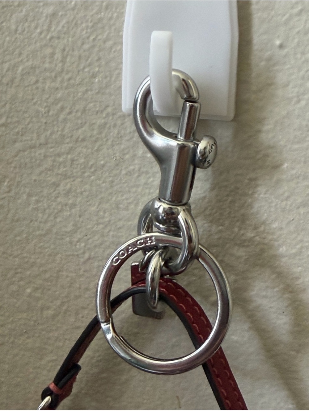 Red Bag Charm Coach Keychain - Picture 3 of 12
